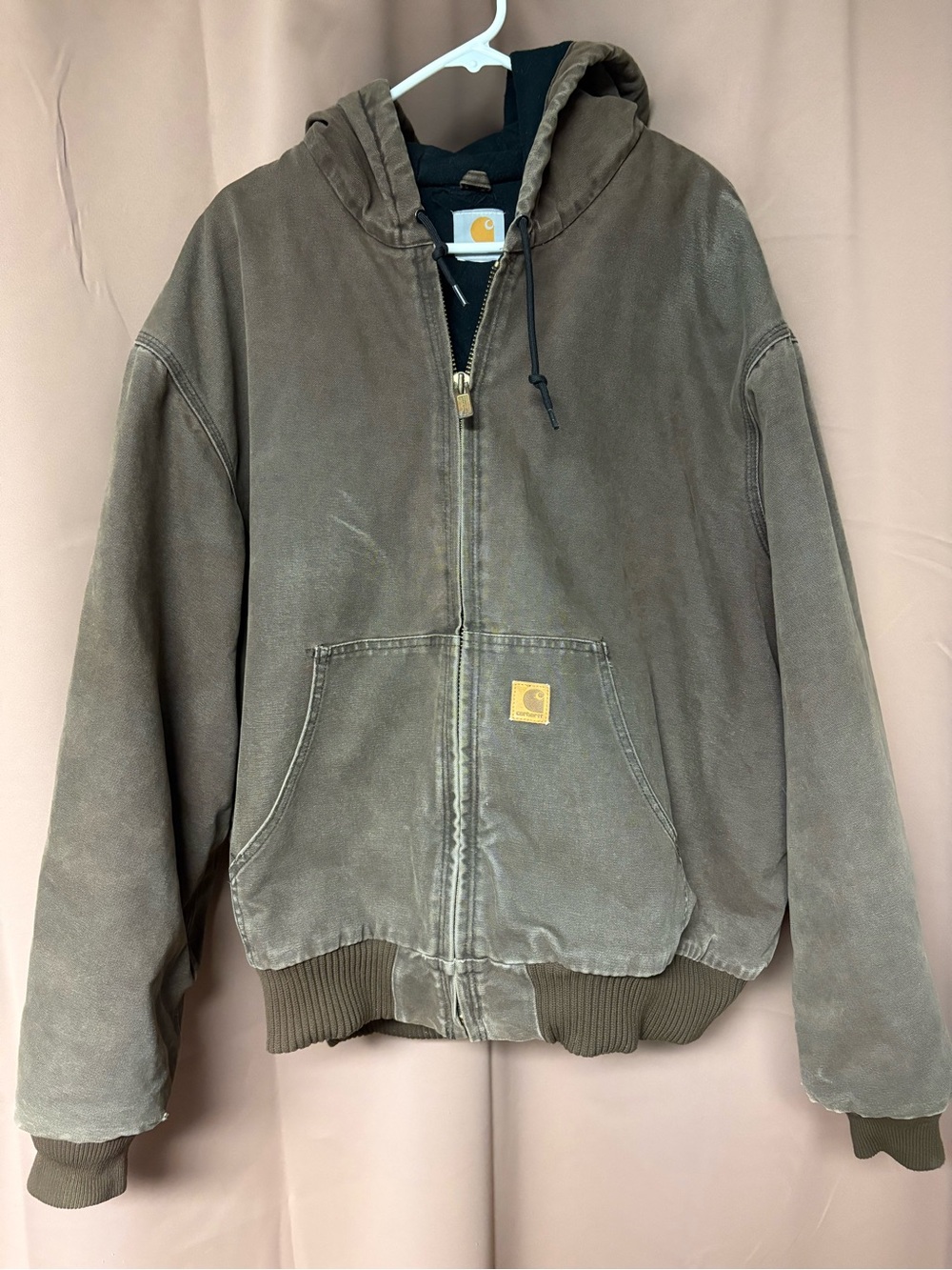 Vintage Carhartt J130 MOS Jacket Men's 2XL Hooded Canvas Duck Green/Brown
